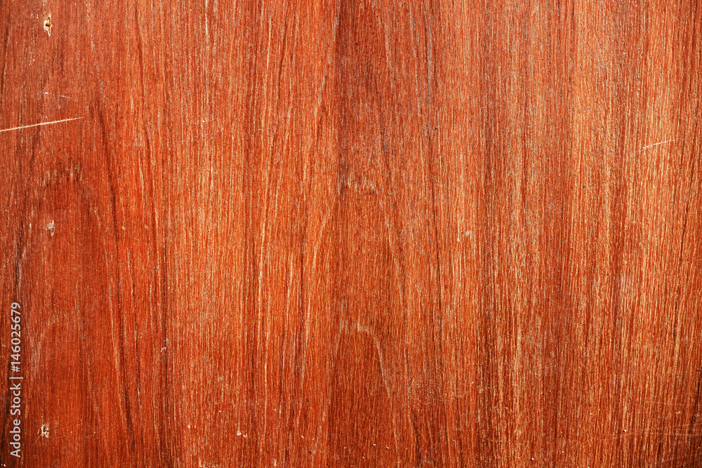 Naklejka premium Red wood plank texture background 