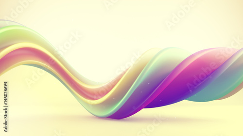 Multicolor twisted 3D shape