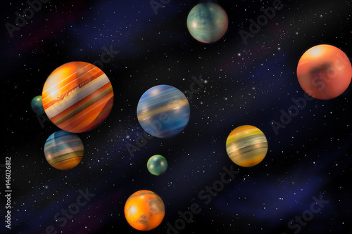Fototapeta Naklejka Na Ścianę i Meble -  Planets in space universe