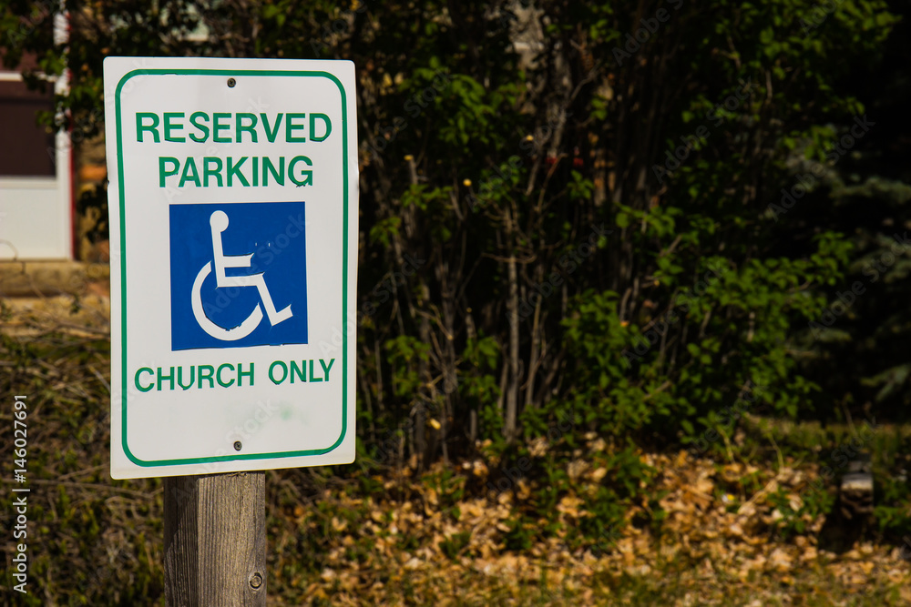 Handicap Parking Sign Outside Church Handicap Parking Sign Outside Church