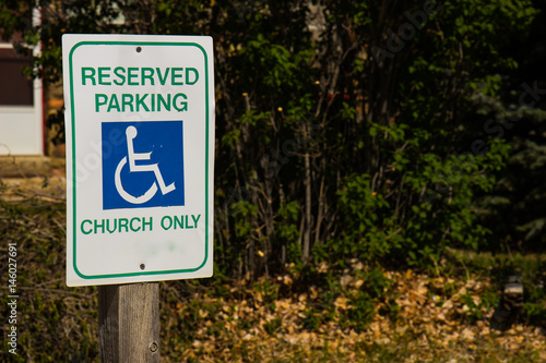 Handicap Parking Sign Outside Church