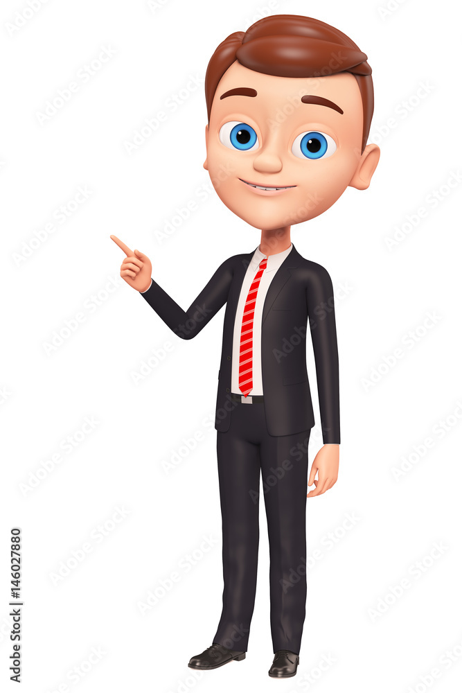 Man points a finger at the empty space. 3d render illustration. Man points a finger at the empty space. 3d render illustration.