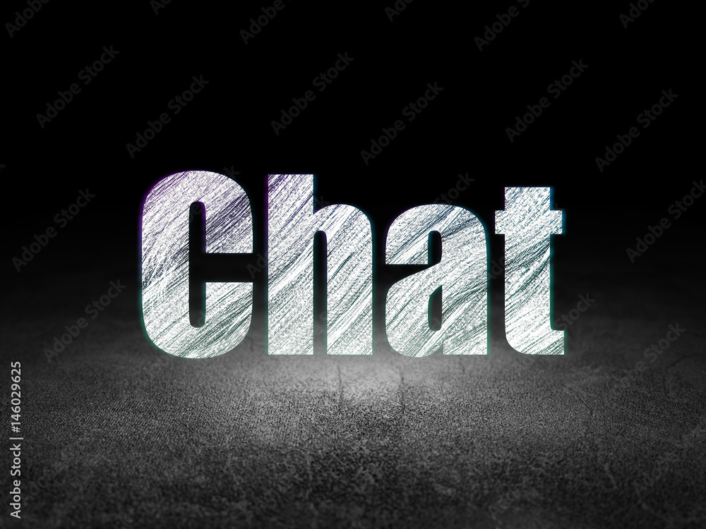 Naklejka premium Web design concept: Chat in grunge dark room