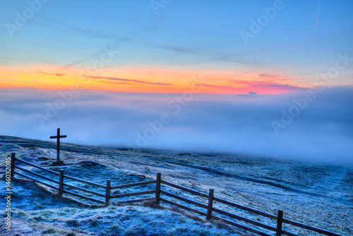 Cloud inversion in the Hope Valley Derbyshire  UK
