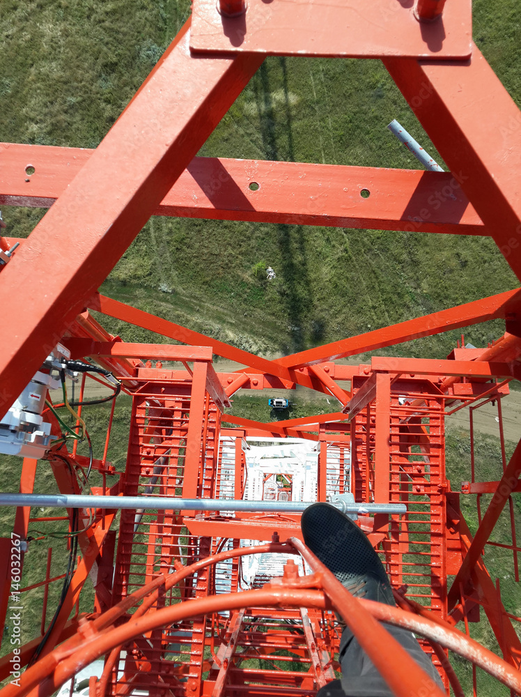 View down the telecommunications tower