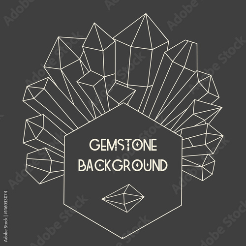 Hexagon frame with crystal composition