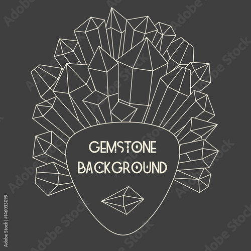 Soft triangle label with crystal splash beside it