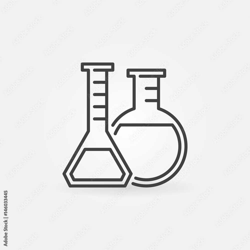 Laboratory glassware line icon Laboratory glassware line icon