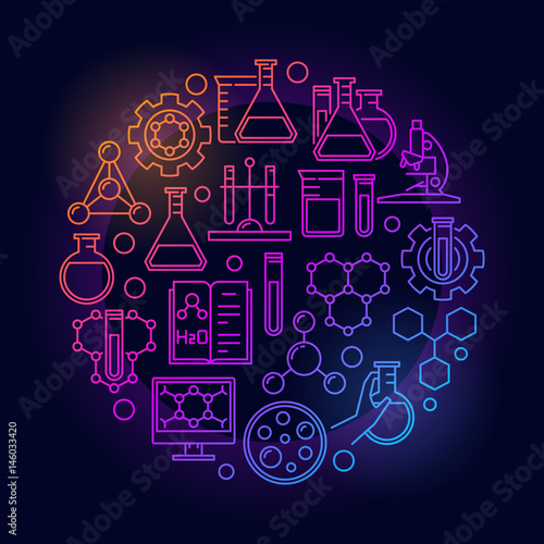 Education and chemistry colorful symbol