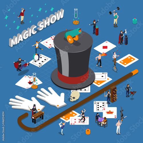Magic Show Isometric Composition