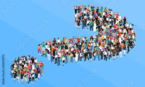 Crowd Question Mark Isometric Design Concept