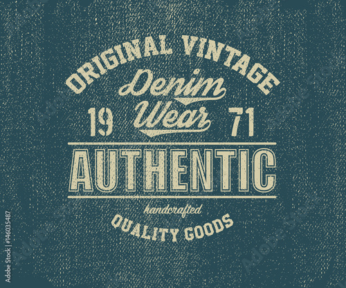 Original vintage Denim print for t-shirt.