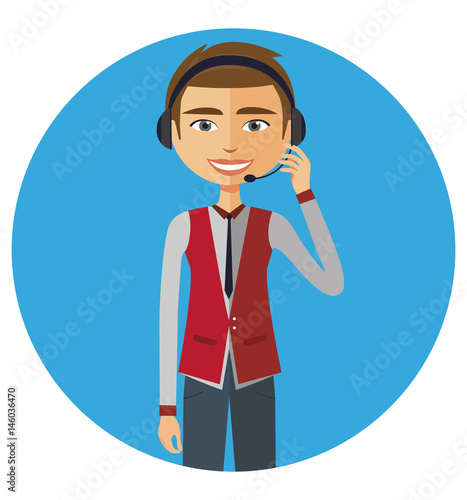 Man customer service vector illustration.