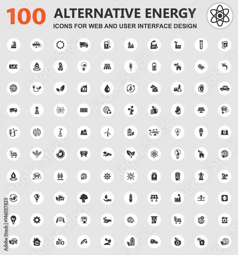 Alternative energy icons set