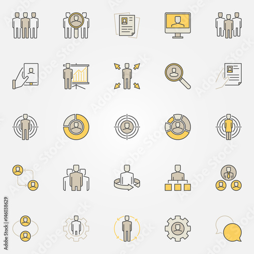 Colorful human resources icons