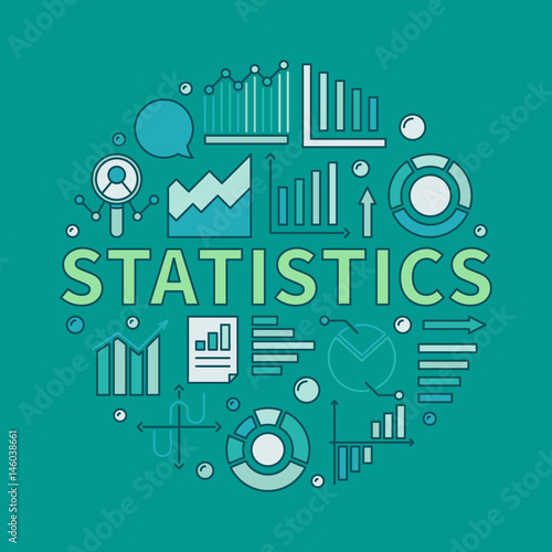 Colorful statistics round illustration