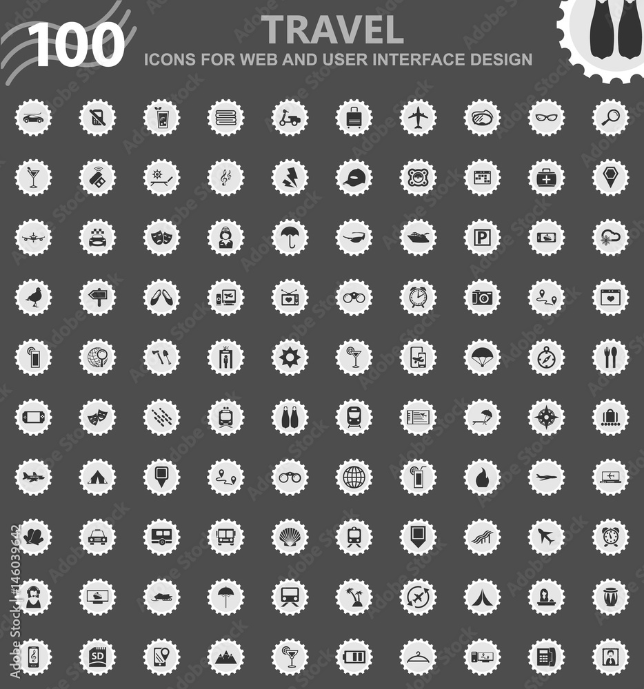 Travel icons set Travel icons set