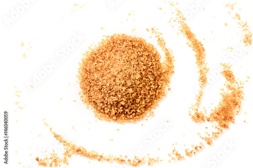 Mound of brown sugar from above with copyspace