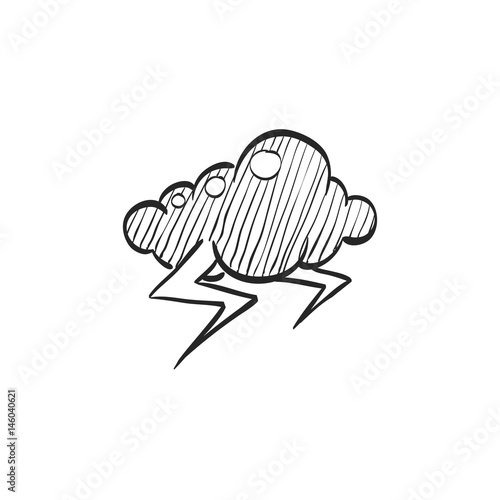 Sketch icon - Weather overcast storm