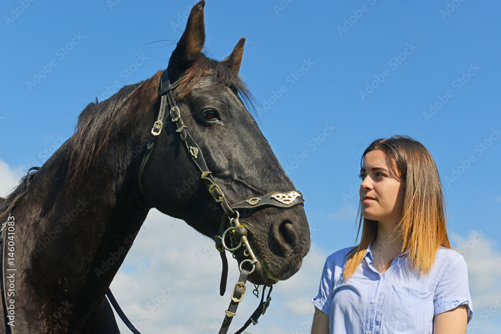 Obraz premium young riding girl