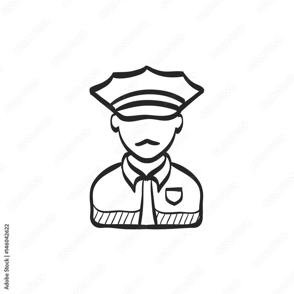 Sketch icon - Police avatar