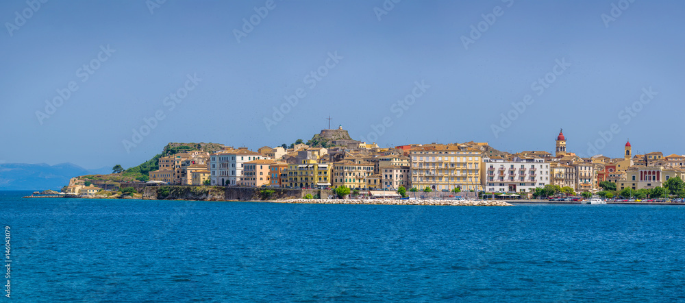  small mediterranean town on Corfu island Greece