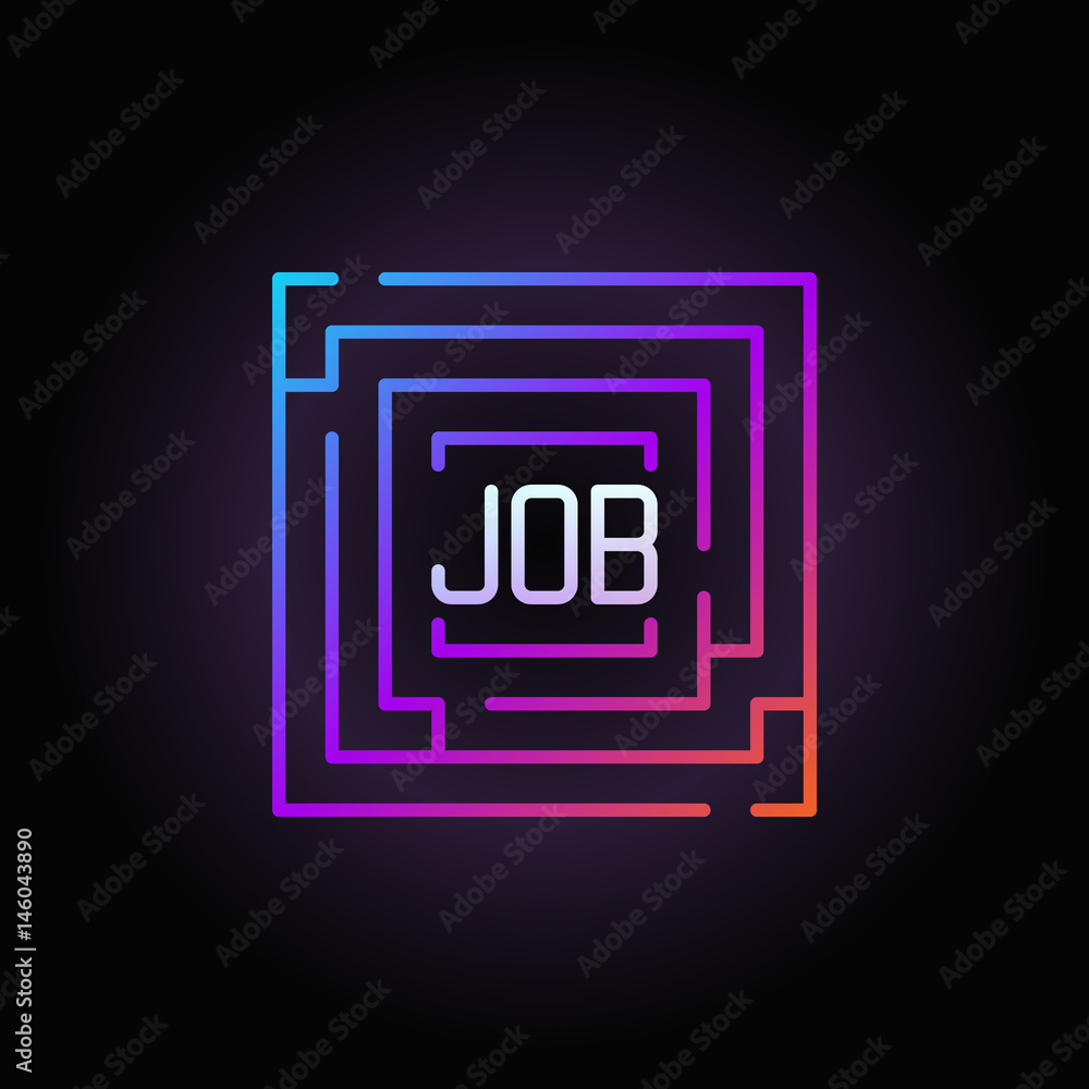 Maze with job colorful icon Maze with job colorful icon