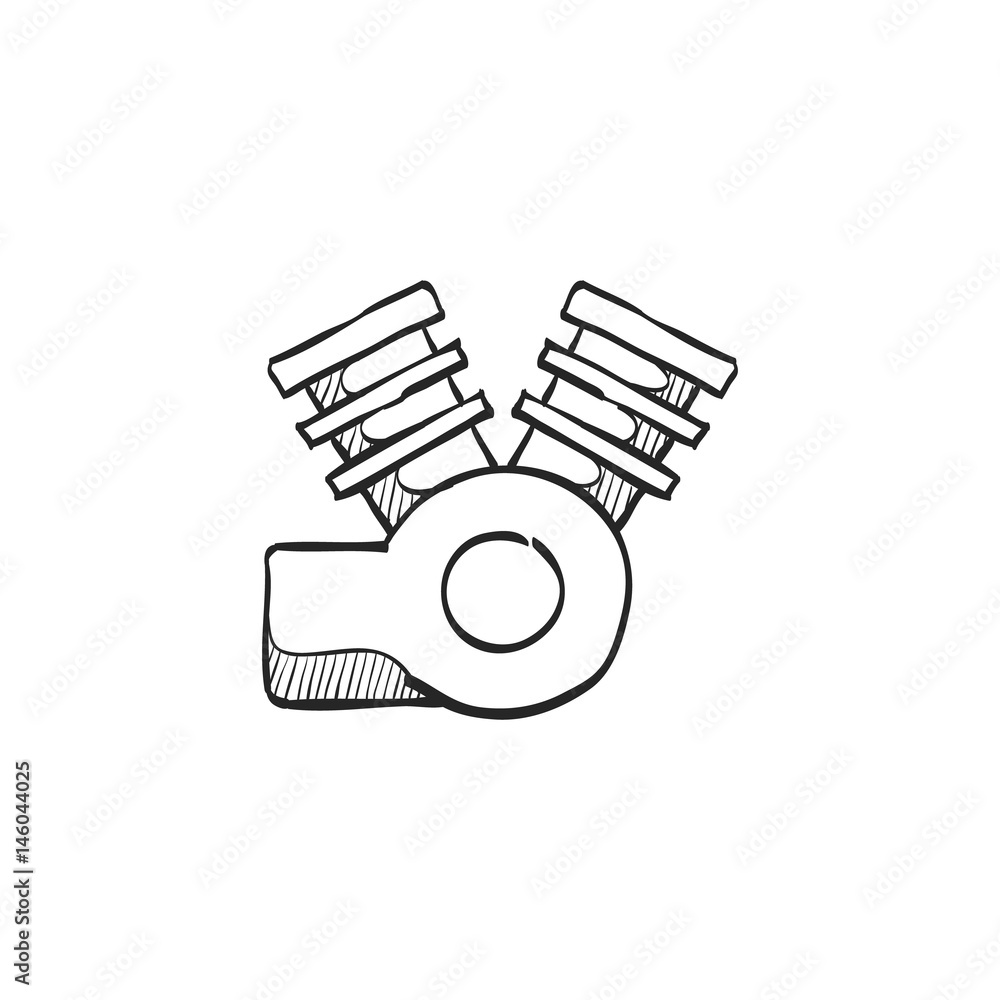 Sketch icon - Motorccycle machine Sketch icon - Motorccycle machine