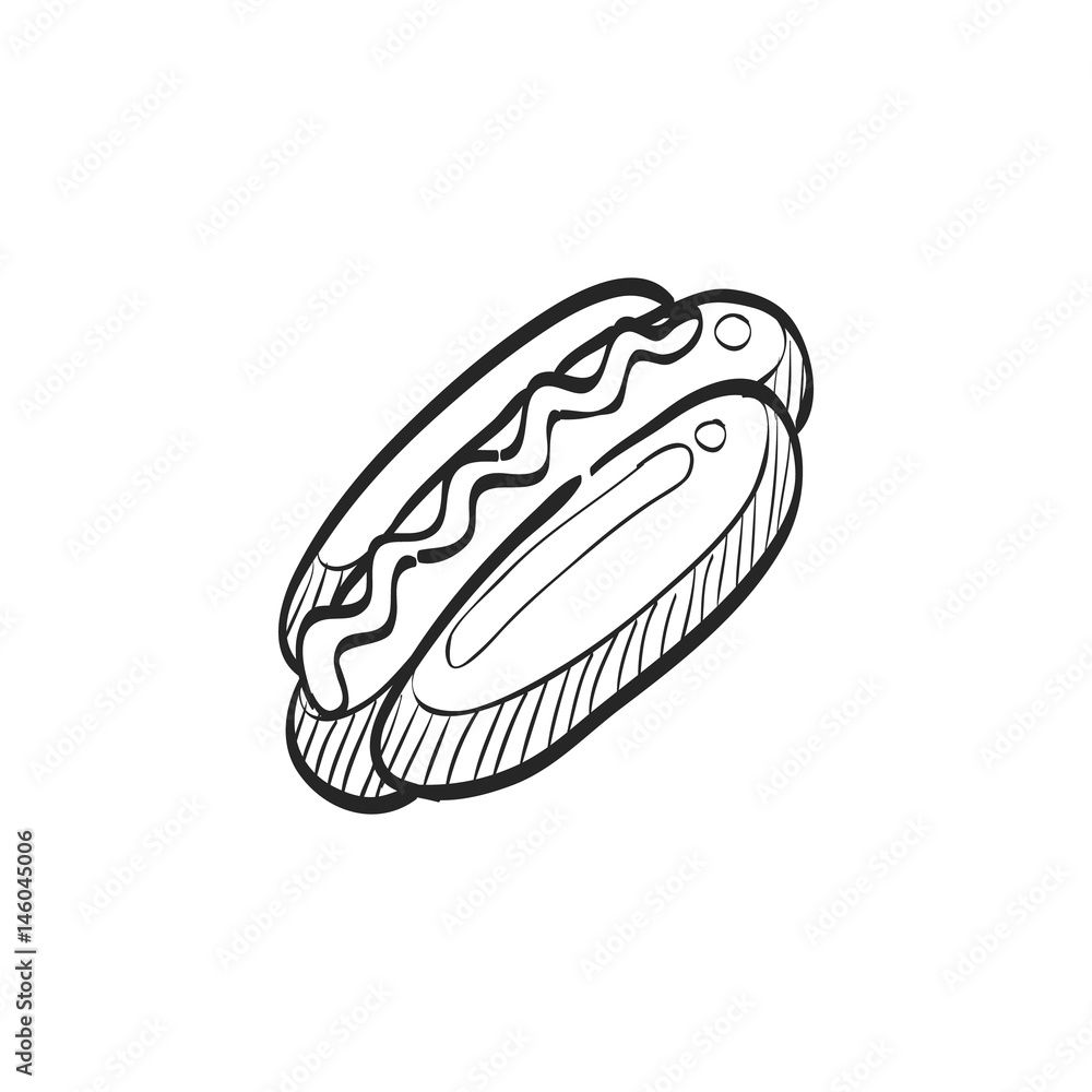 Sketch icon - Hot dog Sketch icon - Hot dog