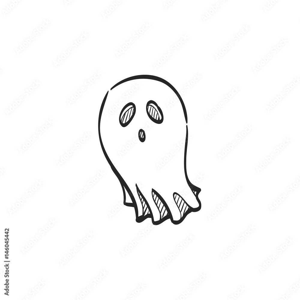 Sketch icon - Halloween ghost Sketch icon - Halloween ghost