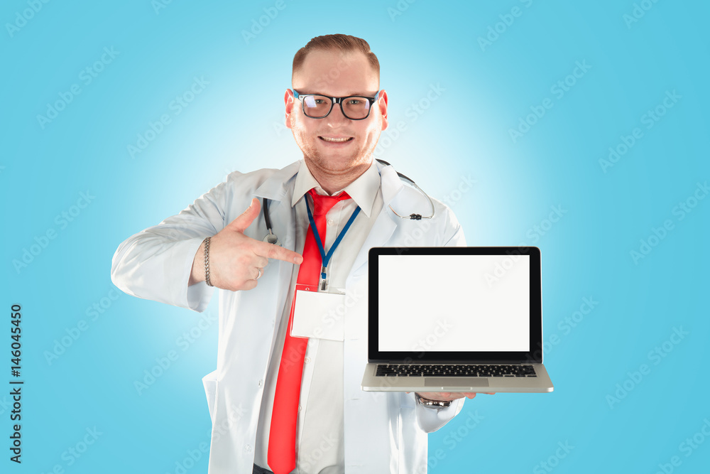 Portrait of young handsome happy male doctor. Portrait of young handsome happy male doctor.