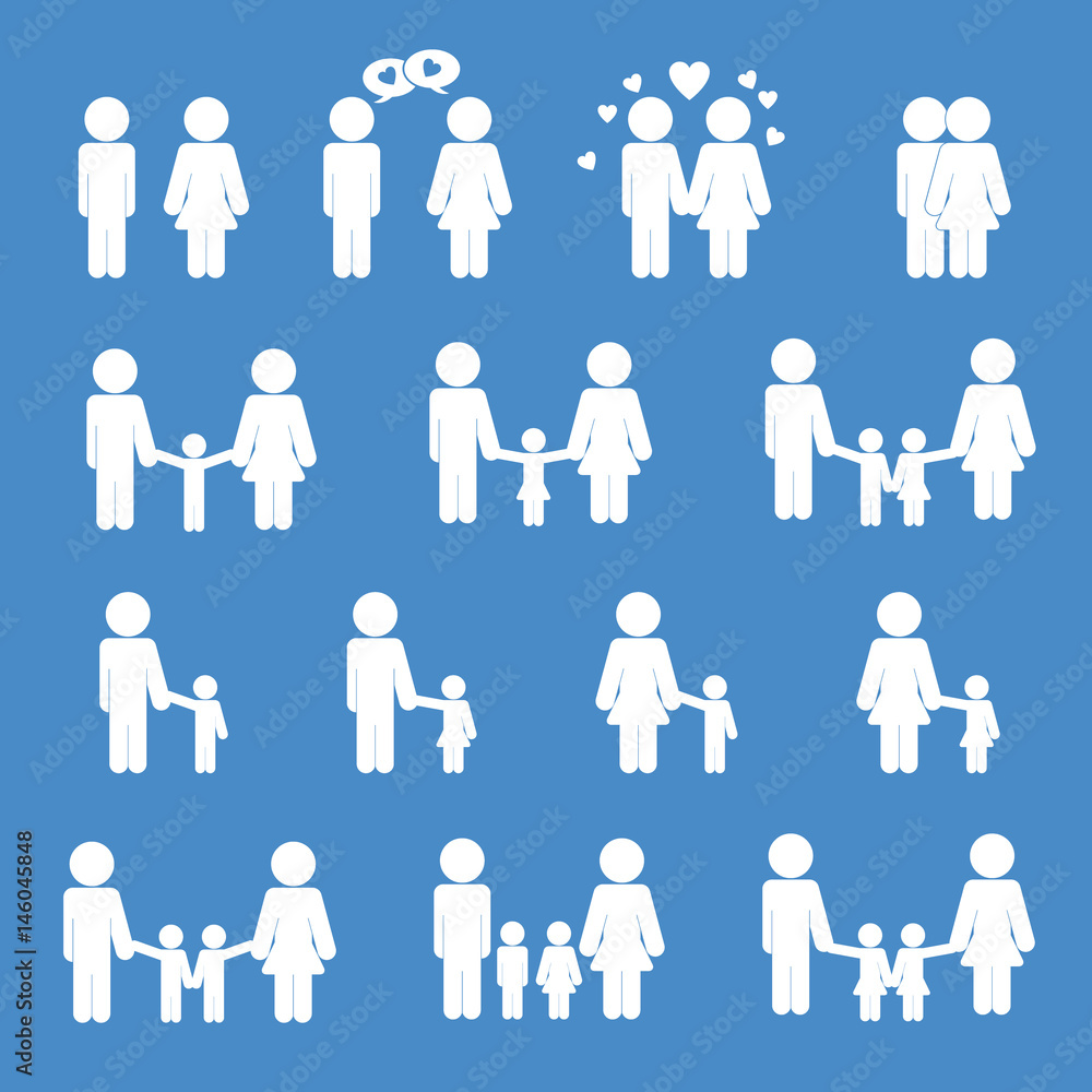 Family icons set Family icons set