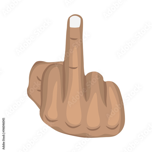 Illustration Middle Finger tanned skin