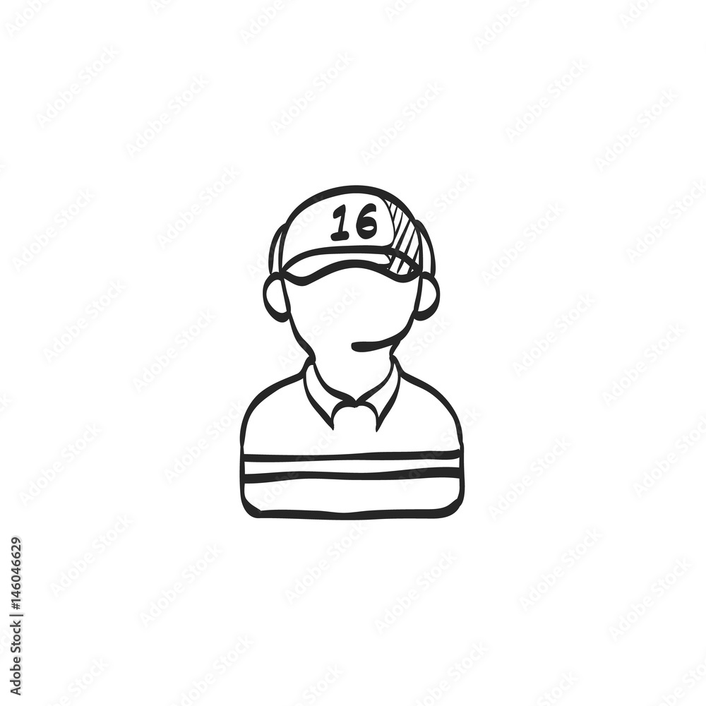Sketch icon - Man headphone Sketch icon - Man headphone