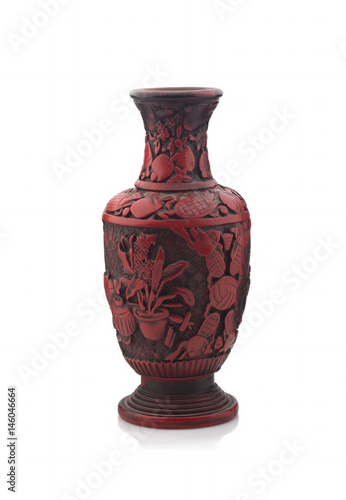 Vase of ancient chinese on a white background