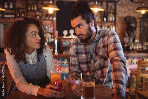 Couple interacting with each other