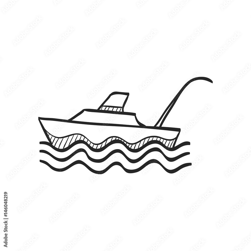Sketch icon - Fishing boat