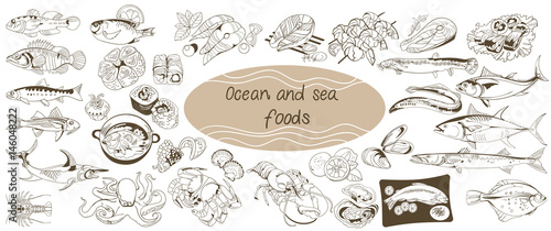 Doodle Ocean And Sea Food Set