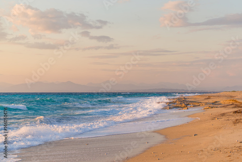 Fototapeta Naklejka Na Ścianę i Meble -  Sunset at Agios Ioannis beach in Lefkada