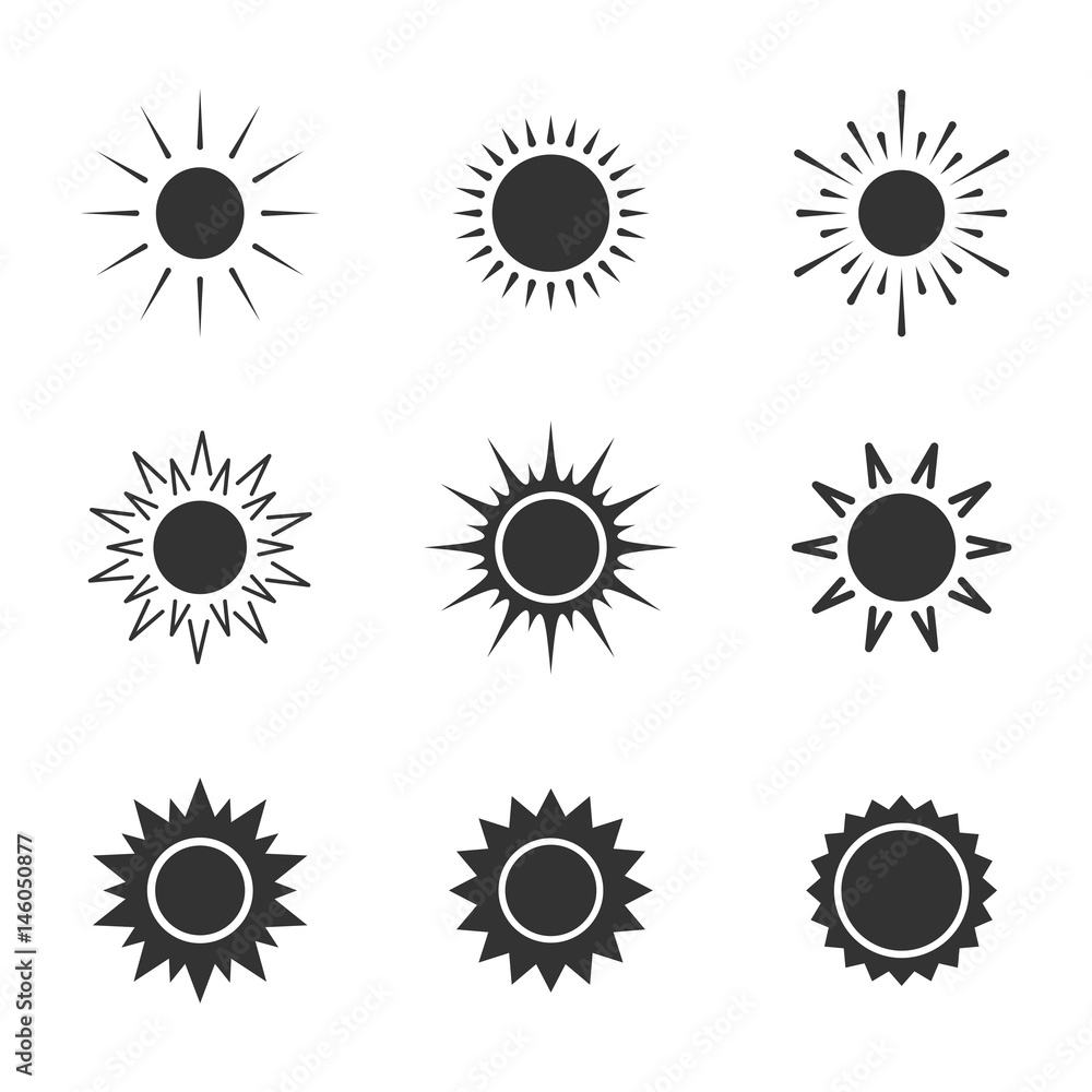 Flat icons sun. Flat icons sun.