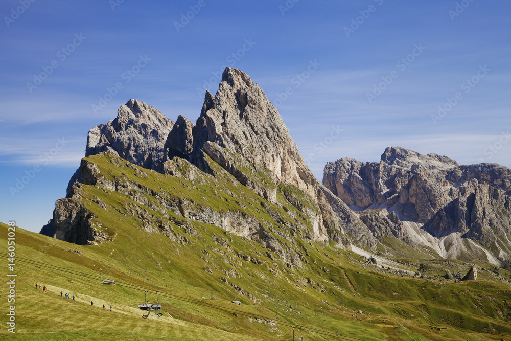 Seceda mountain in the Dolomites