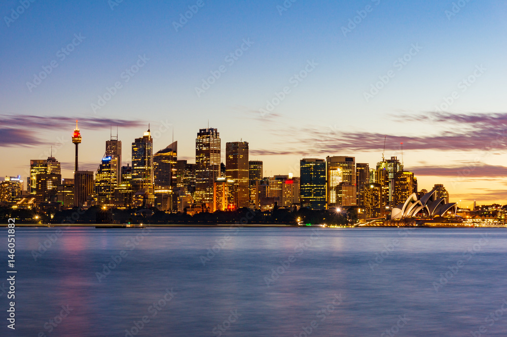 Naklejka premium Sydney cityscape at sunset