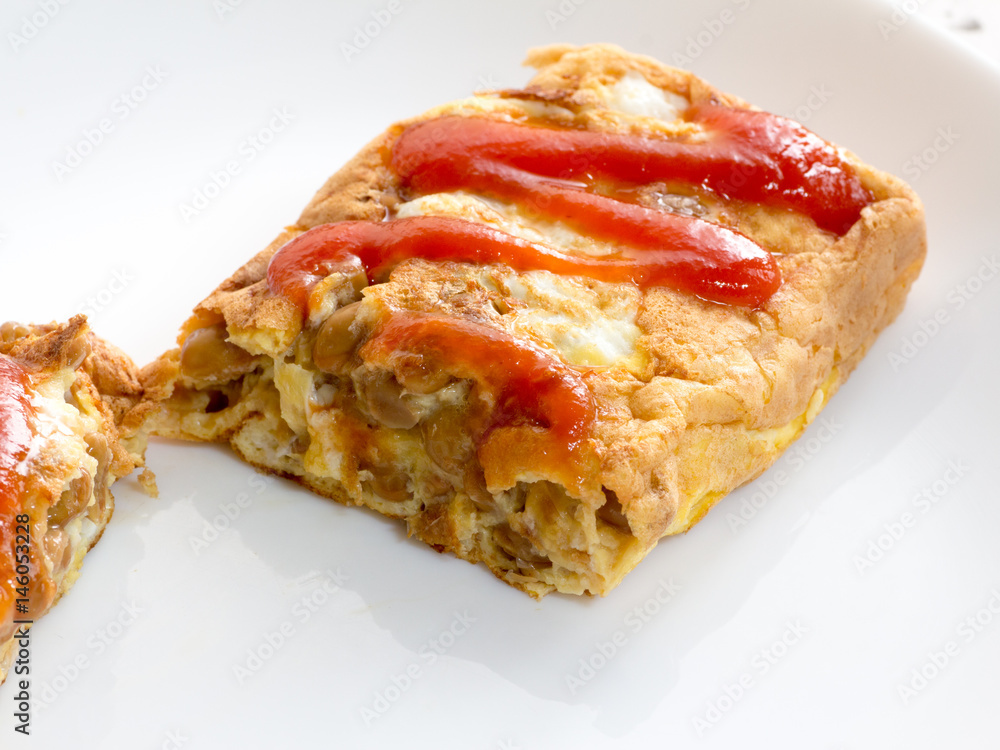 Japanese cuisine, fermented soybeans omlette Japanese cuisine, fermented soybeans omlette