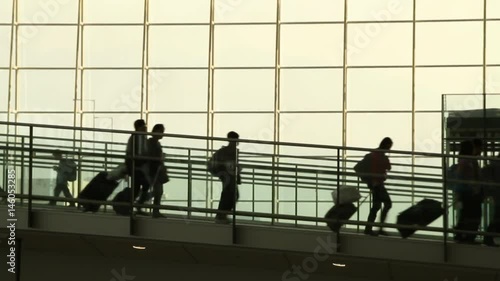Silhouettes of Travellers in Airport, HongKong.