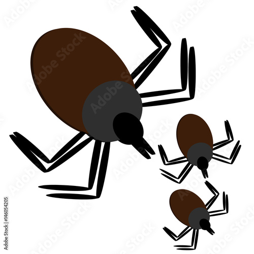 3D tick isolated on white background