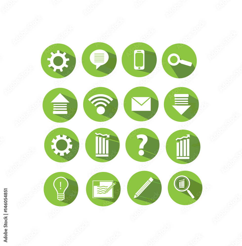 Vector round green shadow web icons for web designs and internet user interface Vector round green shadow web icons for web designs and internet user interface