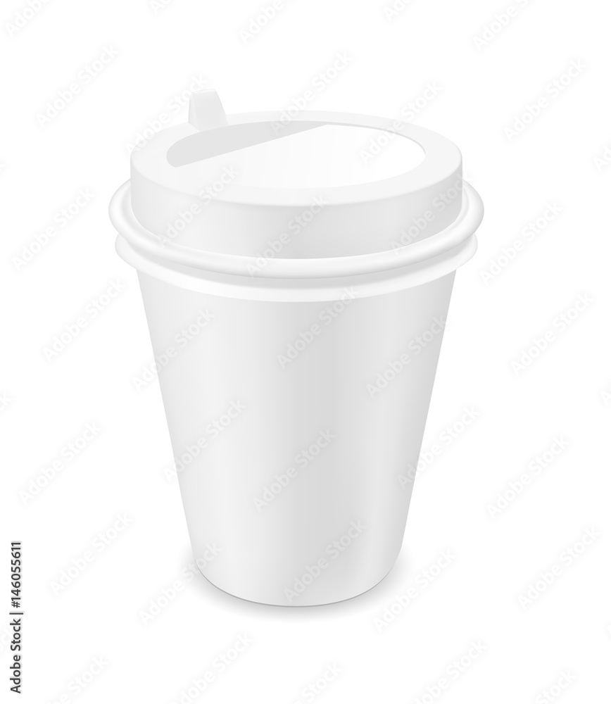 White disposable paper coffee cup White disposable paper coffee cup