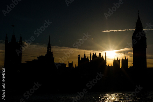 Obraz na płótnie 2017 January United Kingdom London, Shapes of Westminster, Big Ben, Parliament, old city under the sun w salonie