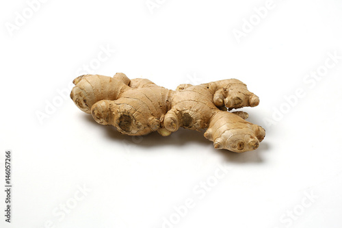 Organic thai ginger on white background.
