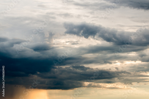 colorful dramatic sky with cloud at sunset